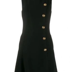 Versace Side Button Small Black Dress